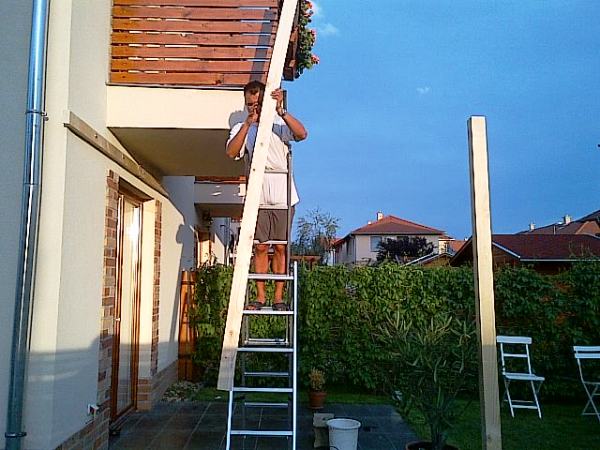 Pergola kihúzható árnyékolóval