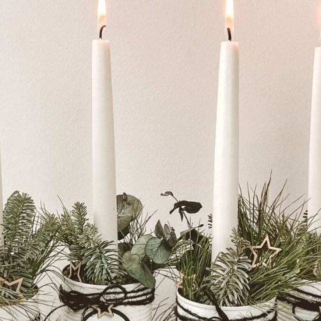 Rendhagyó adventi koszorú újrahasznosítással