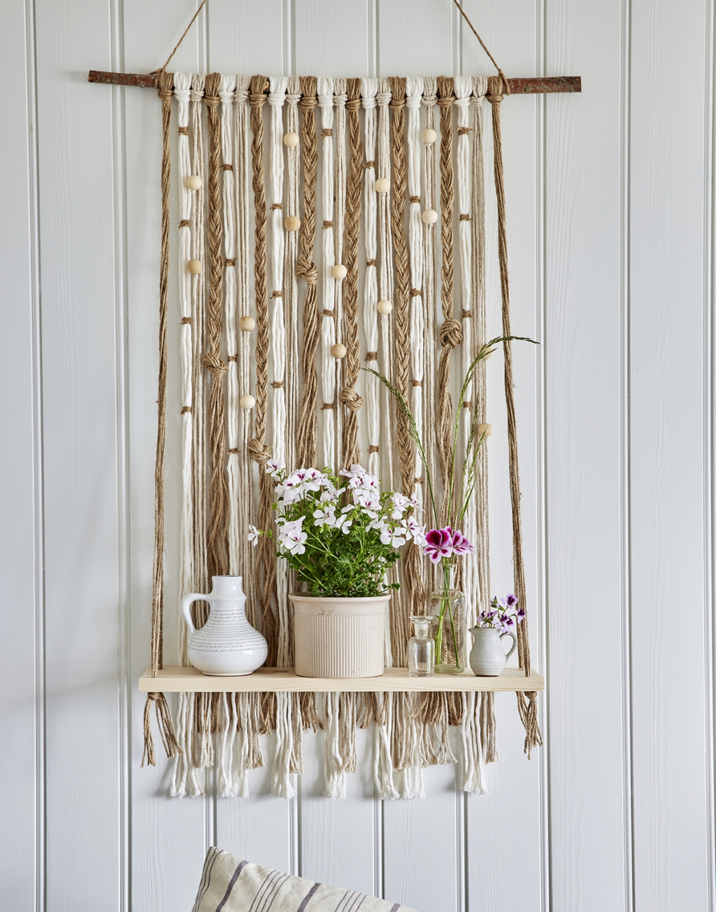 Makramé polc készítése